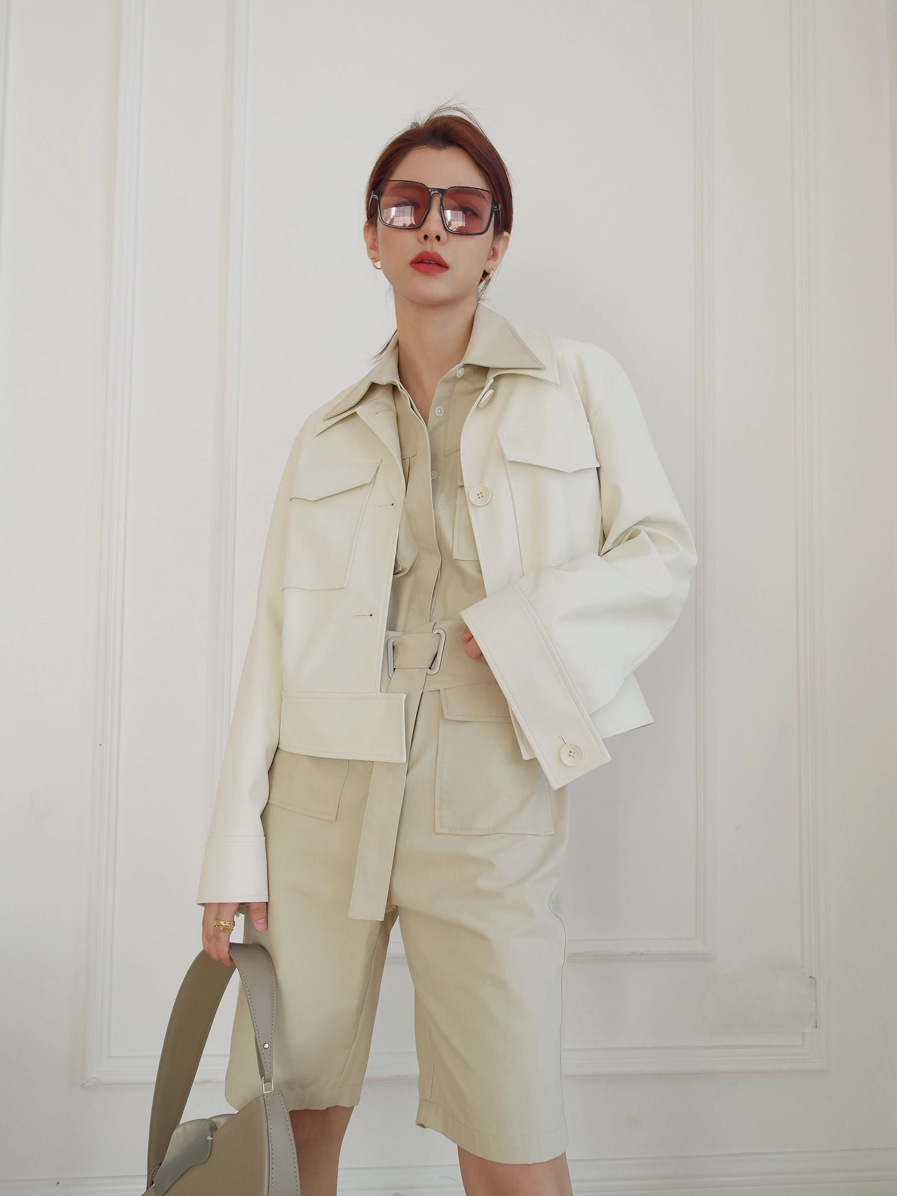 TINNTINN "Second Skin" Commuter Workwear of Jaet Soft Feel PU-leer Grote jas Damesmode herfstjas