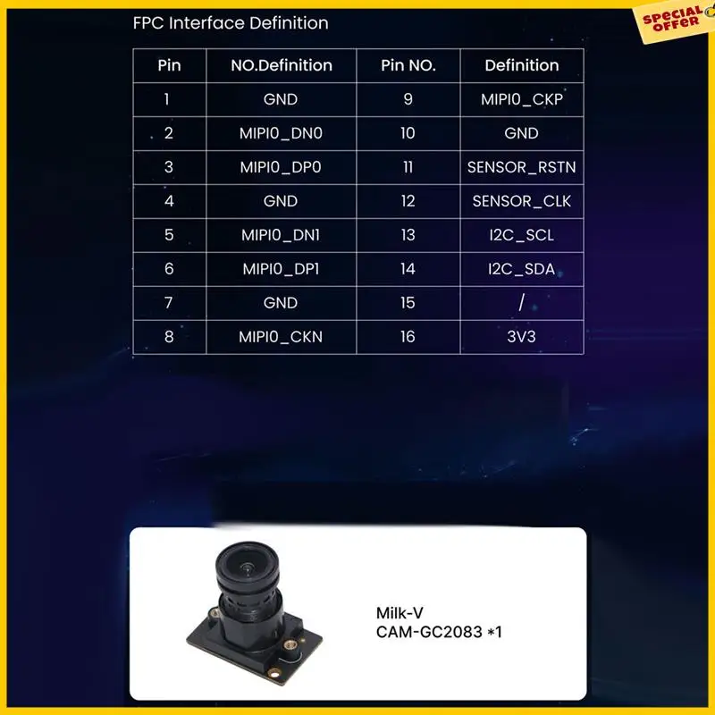 A25P RISC-V Milk-V Duo Development Board + 2MP CAM GC2083 Dual Core CV1800B Ondersteuning Linux voor IoT-liefhebbers DIY-gamers Duurzaam
