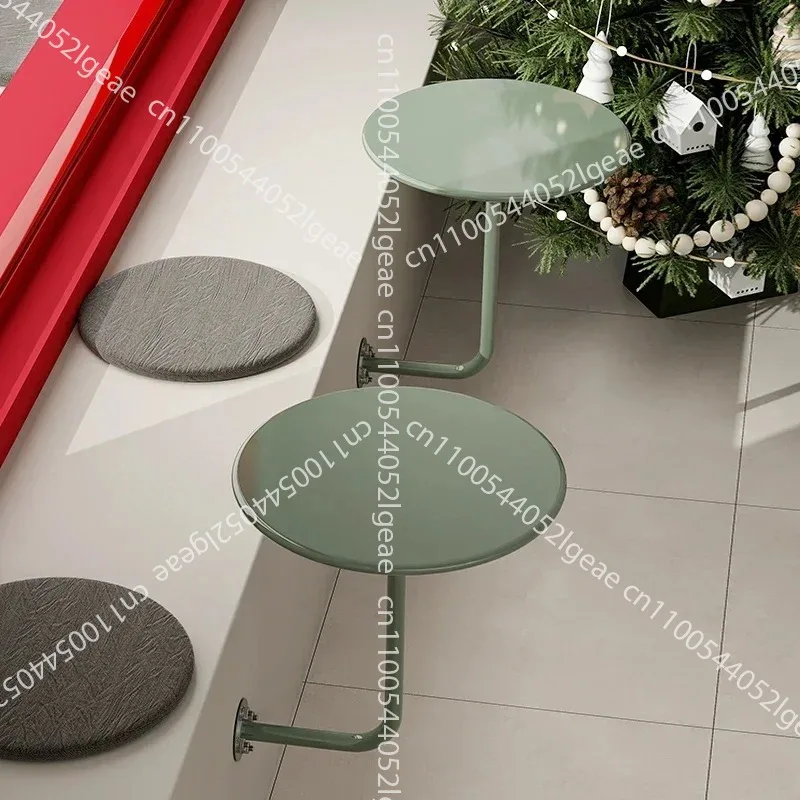 Wandmontierter Kleiner Runder Tisch, Wandmontierter Beistelltisch, für Dessertläden, Kaffeetisch, Industrieller Stil Wand-zu-Wand