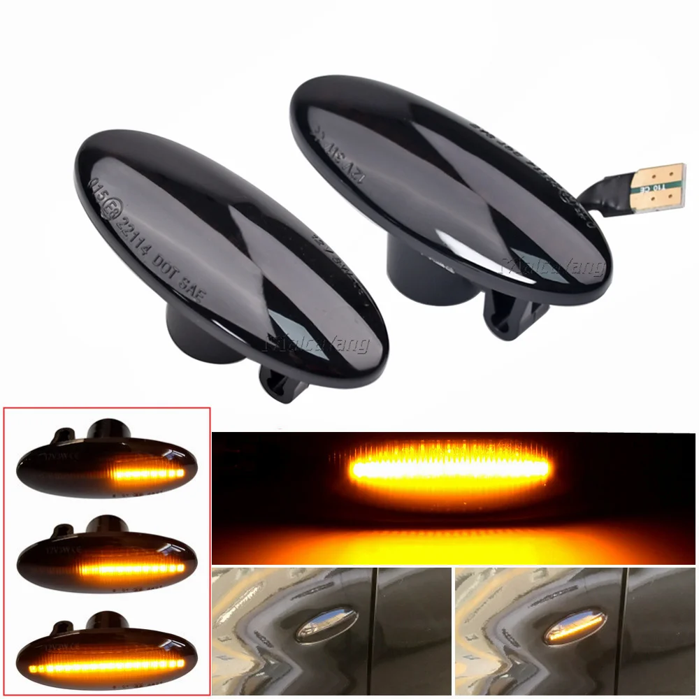 LED Turn Signal Dynamic Auto Side Marker Light Clear For Nissan Qashqai J10 X-trail Cube Juke Leaf Micra Micra K13 Note E11
