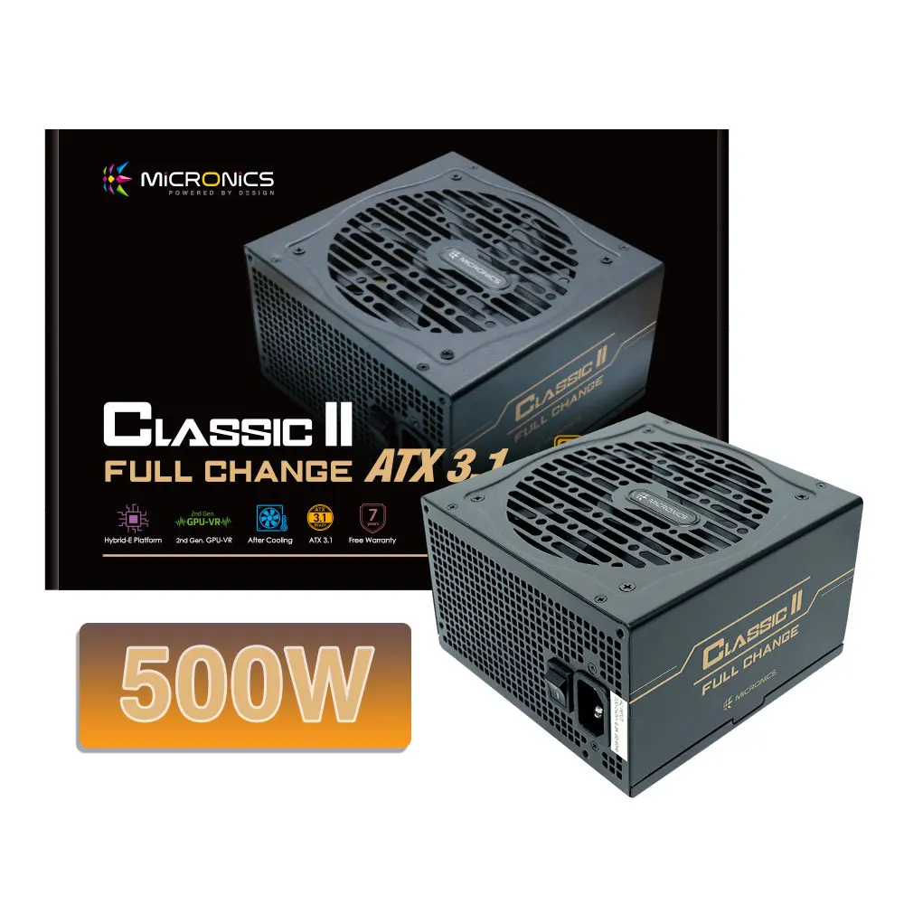 ★   ميكرونيكس كلاسيك Ii كامل التغيير 500 وات 80 بلس برونز Atx3.1 (أسود - صندوق) #1