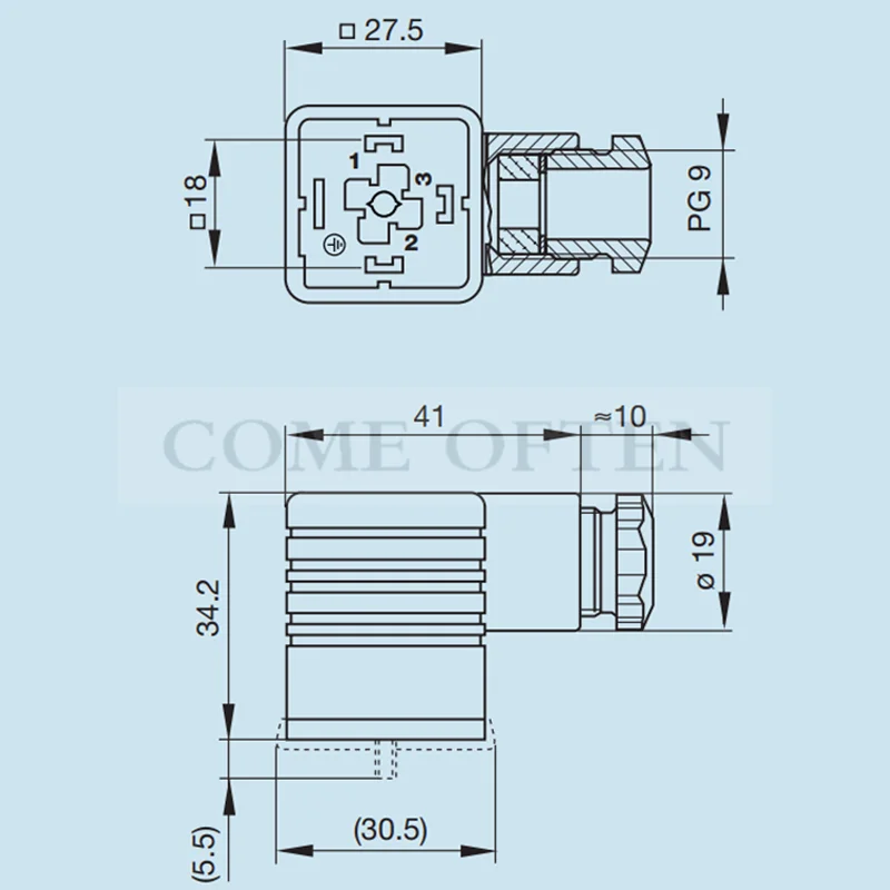 Connettore bobina spina elettrovalvola Hirschmann 12B GDM GDM3009 distanza Pin 18mm TypeA