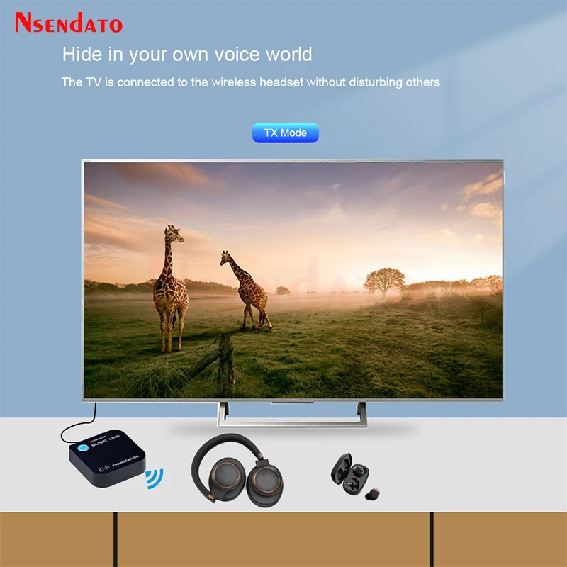 Émetteur-récepteur sans fil HiFi, adaptateur audio, musique sans fil, mains libres, appel, sauna, téléphone, TV, 3.5mm m x 20m