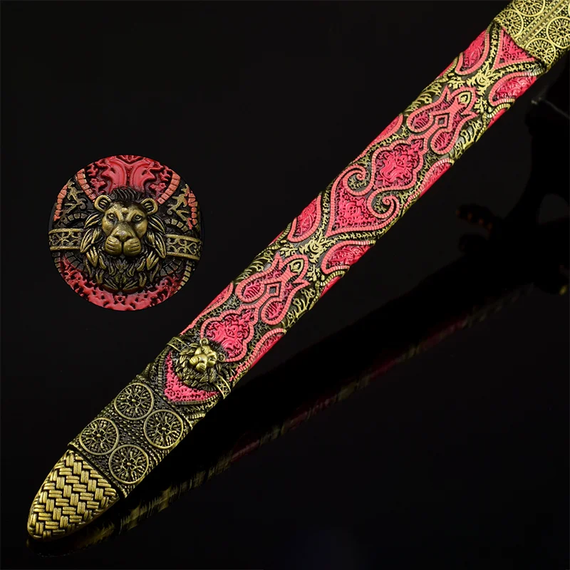 30cm Power Game Film Peripheral Damascus Steel Pattern Oath Keeper Sword Metal Craft Ornament Model Medieval Sword Toy Katana