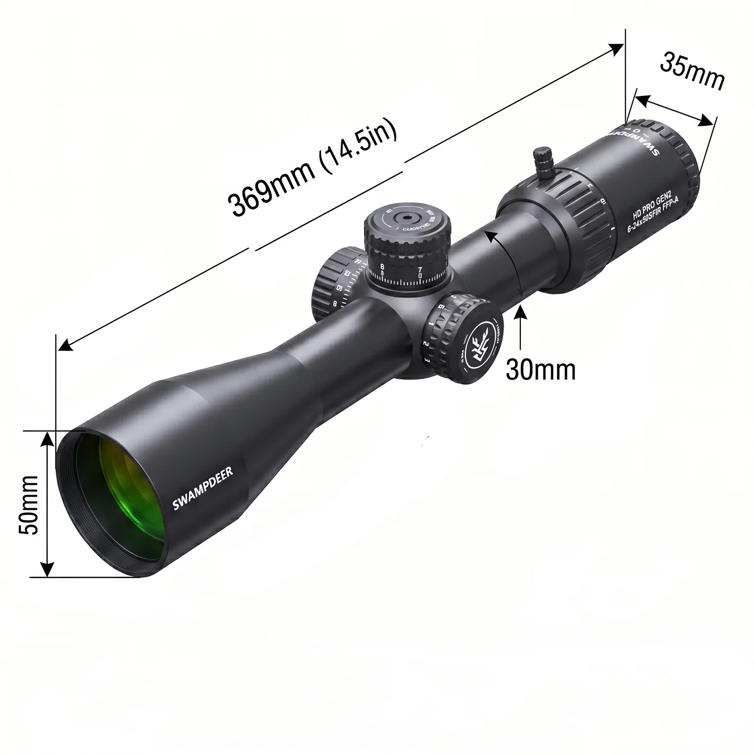 SWAMPDEER HD PRO GEN2 6-24X Riflescope With Illuminated High Definition Telescopic Sight Rifle Scope For Tactical Shooting view 6