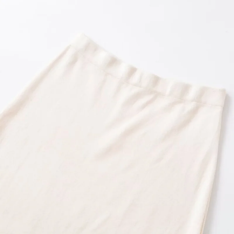 Women’s Casual Mid Rise Lace Knit Midi Skirt Half Skirt for Home Comfortable Wear Fashion Daily Loungewear