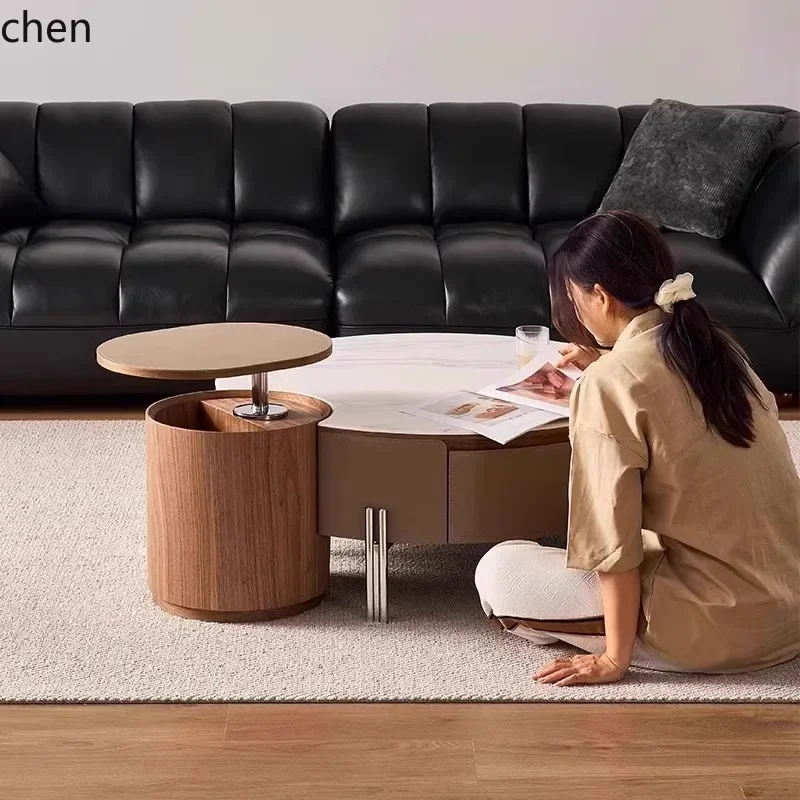 Mesa de centro W5.19 para sala de estar, elevatória, para apartamento pequeno, moderna, de luxo leve, criativa e para momentos de lazer.