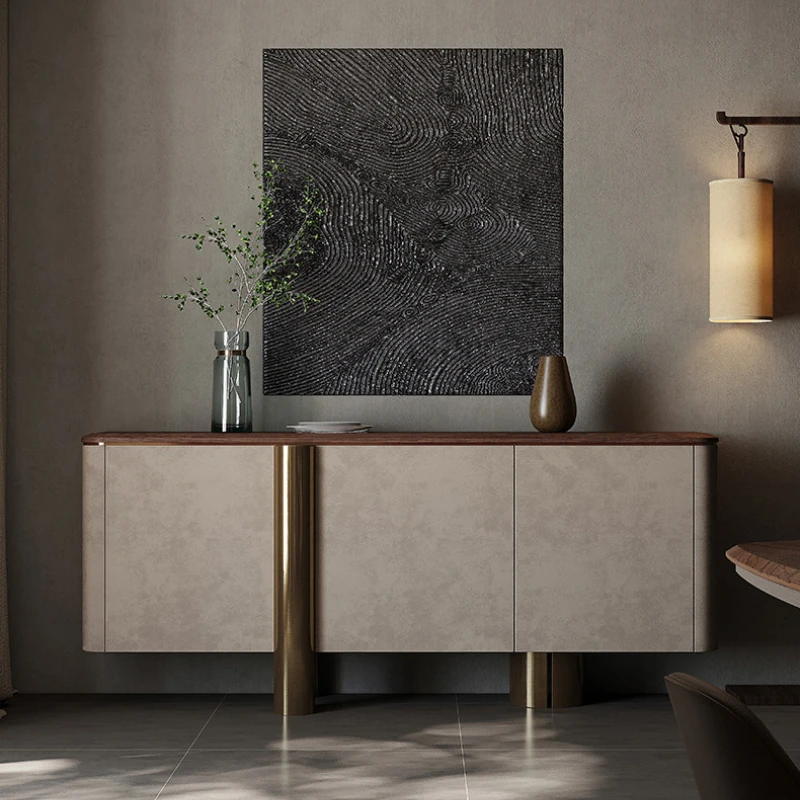 Modern light luxury solid wood dining side cabinet villa whole house custom living room series North American