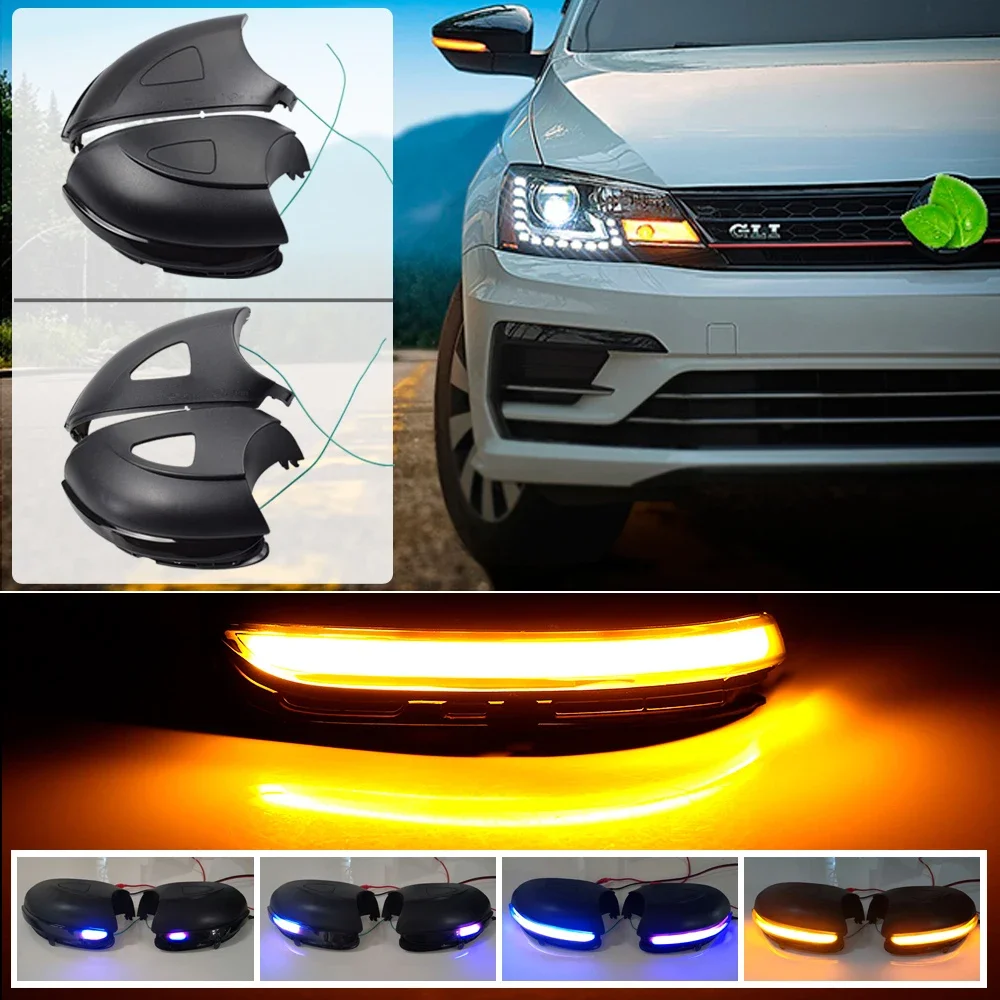 LED Dynamic Turn Signal Light Blue Flowing Water Blinker For Volkswagen VW GOLF 6 VI MK6 GTI R line R20 Touran Flashing Light