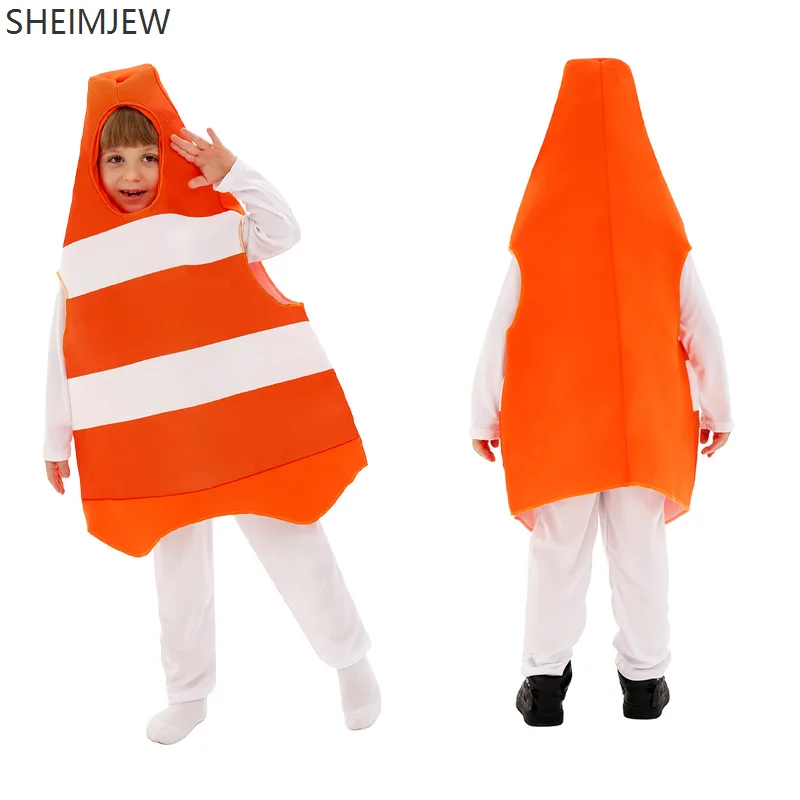 

Halloween Traffic Cone Cosplay Costumes Unisex Holiday Party Funny Fancy Dress Carnival Party Stage Performance Dress Up New