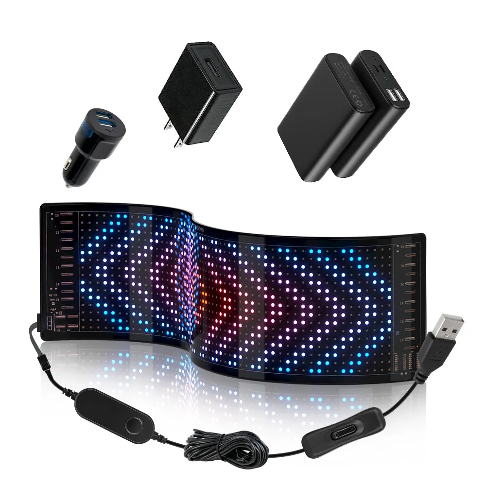 5V LED Pixel Panel Matrix Bluetooth APP USB elastyczny adresowalny wzór RGB Graffiti przewijanie tekstu animacja wyświetlacz samochodowy sklep