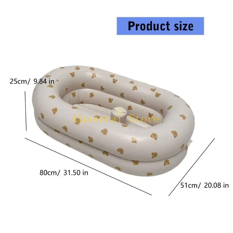 E7CE Easy Deflate aufblasbare Badewanne für Babys für Zuhause, Reisen und den Außenbereich