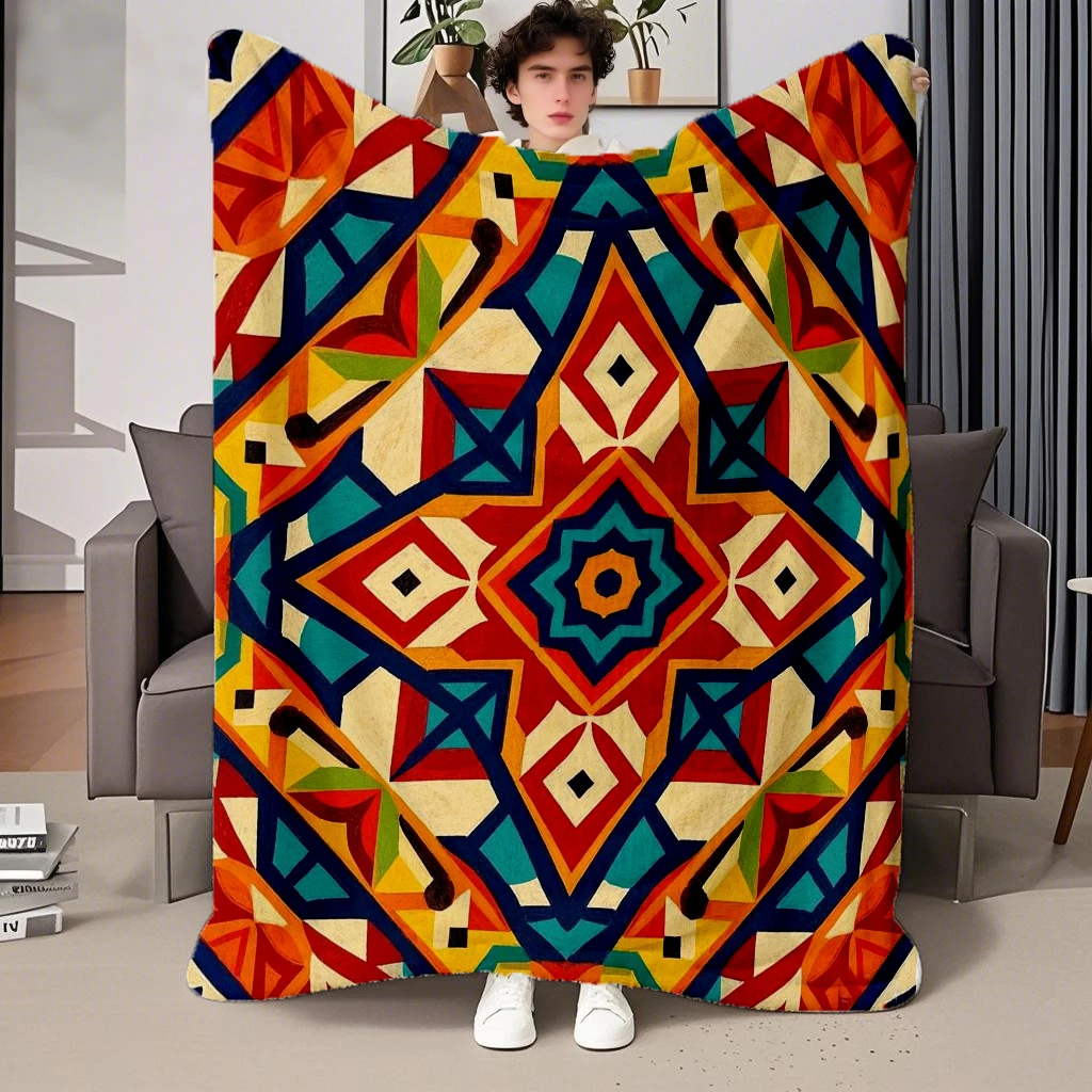 

Bohemian style Throw Blanket Southwestern Geometric Tapestry Vintage Woven Throw Blankets upgraded material super soft