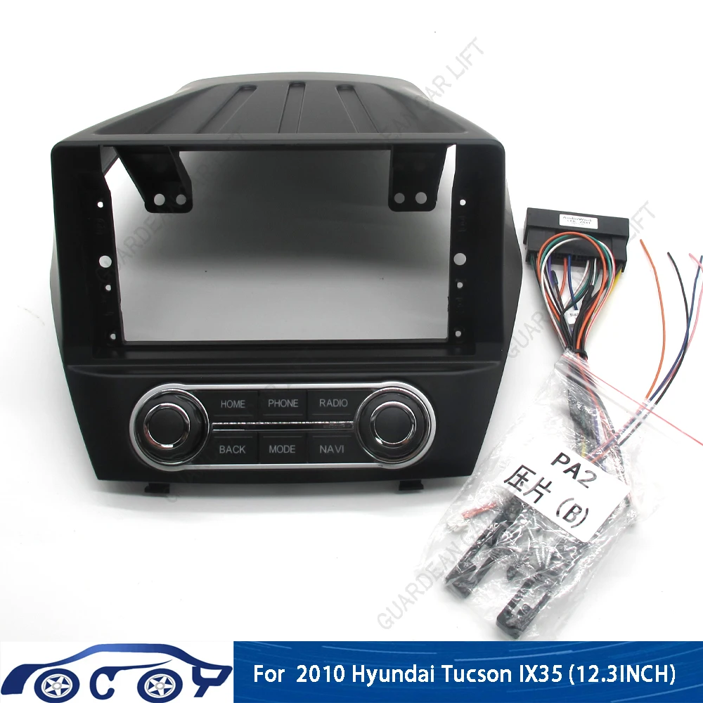 

12.3Inch Car Radio Fascias For Hyundai Tucson IX35 2010-2015 Android Stereo Frame Player 2 Din Head Unit Panel Dash Trim