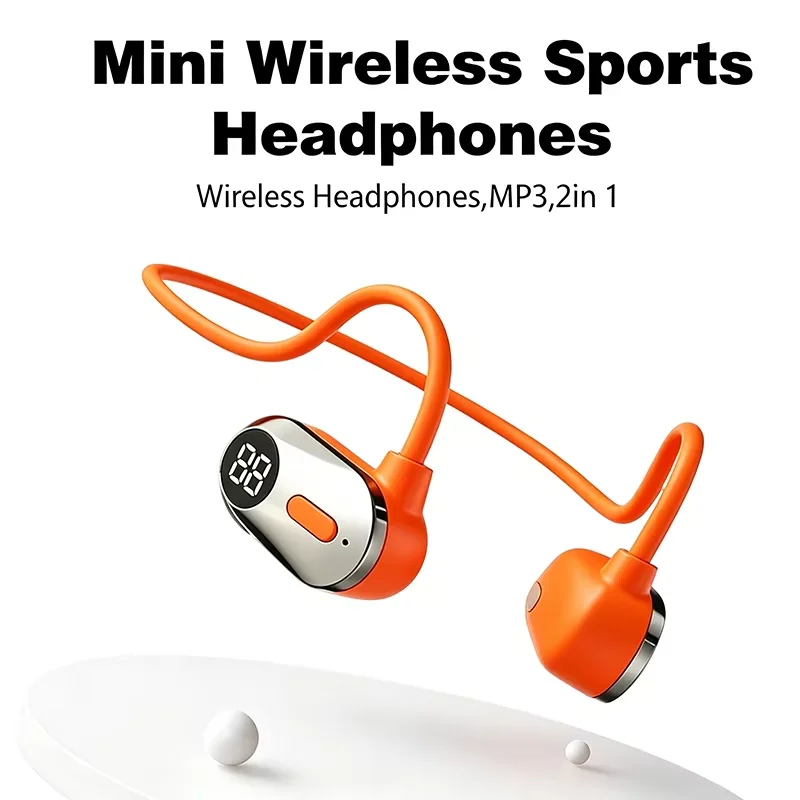 VV11-NEW Ear Hook Wireless Sports Headphones Open Ear Earphones Lightweight Against-the-ear Headset for Running Driving Gym Work