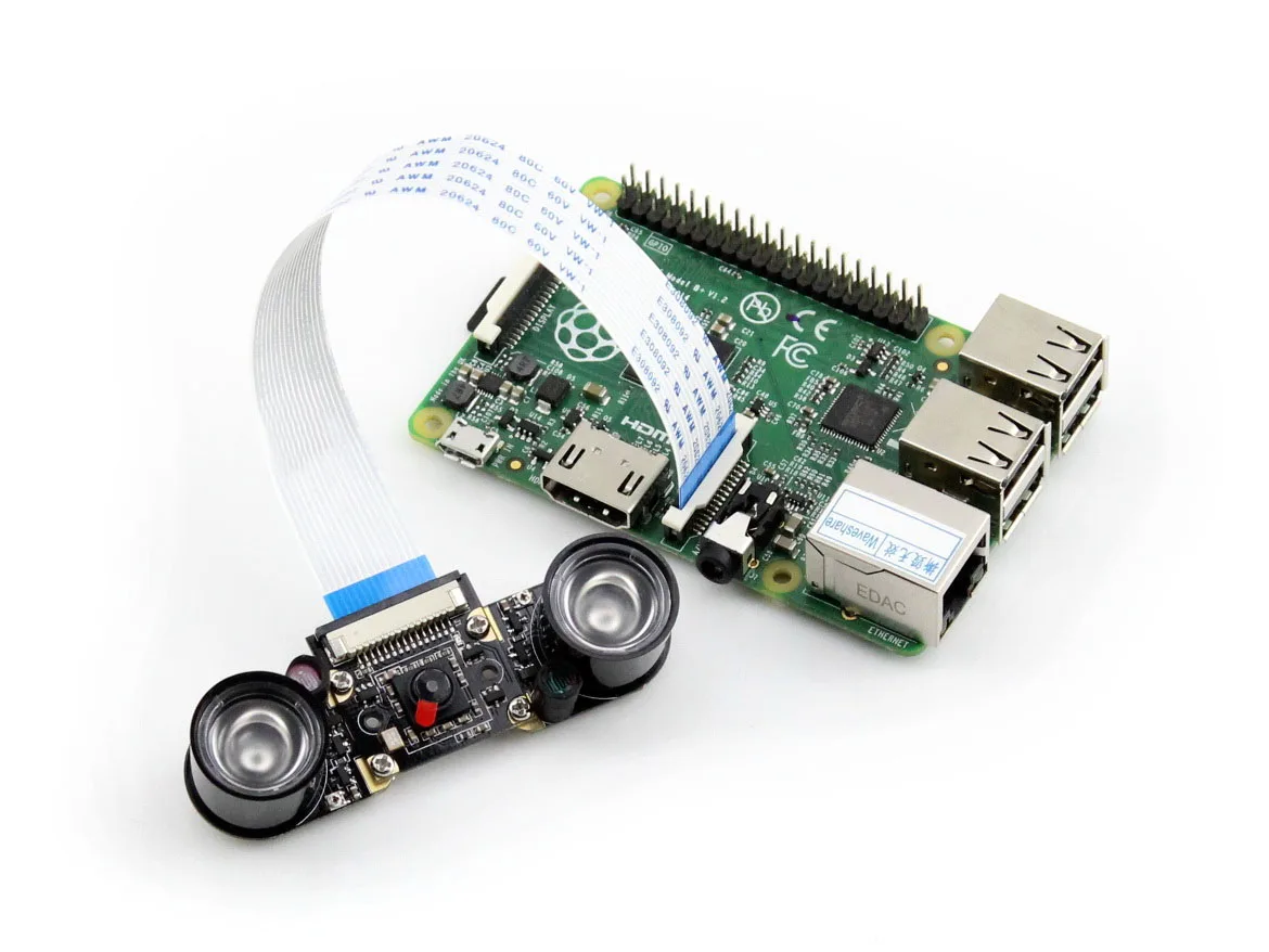 Waveshare RPi Camera (E) 5 Megapixel OV5647 Sensor Supports Night Vision Module for Raspberry Pi