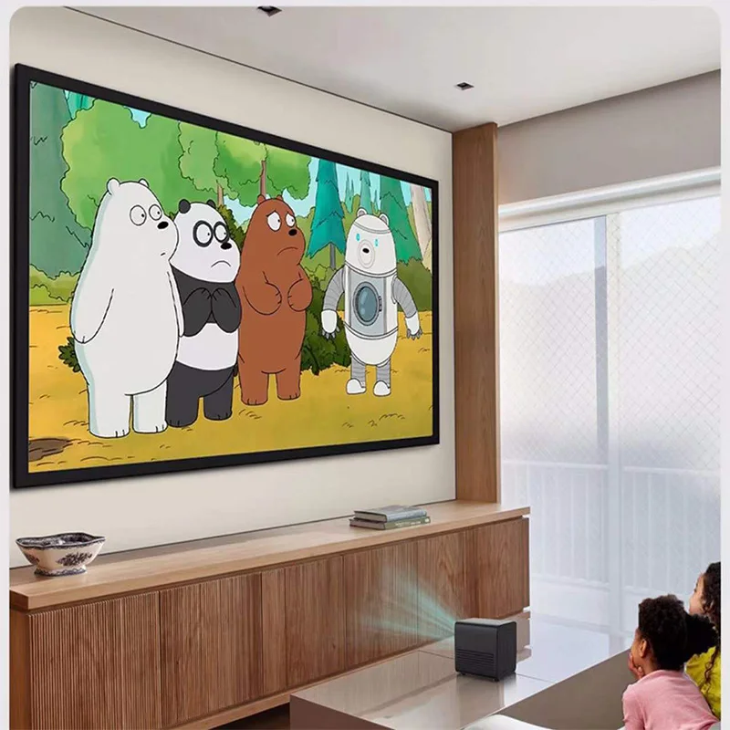 New Listing Wall Gray 150 Inch 16:9 Wide frame 4.5cm Home Theater UST Alr Pet Fixed Projector Projection Screen