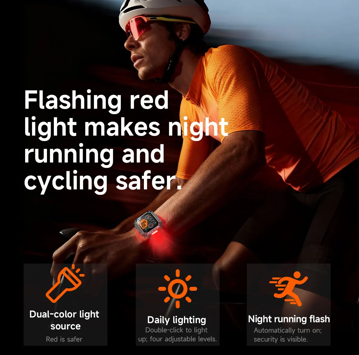 2026 Neue 1400mAh Militär-Smartwatch 10ATM Wasserdicht 2,01" AMOLED SOS+LED-Taschenlampe Herzfrequenz 100+ Sportmodi Fitness-Uhr – Detail 9