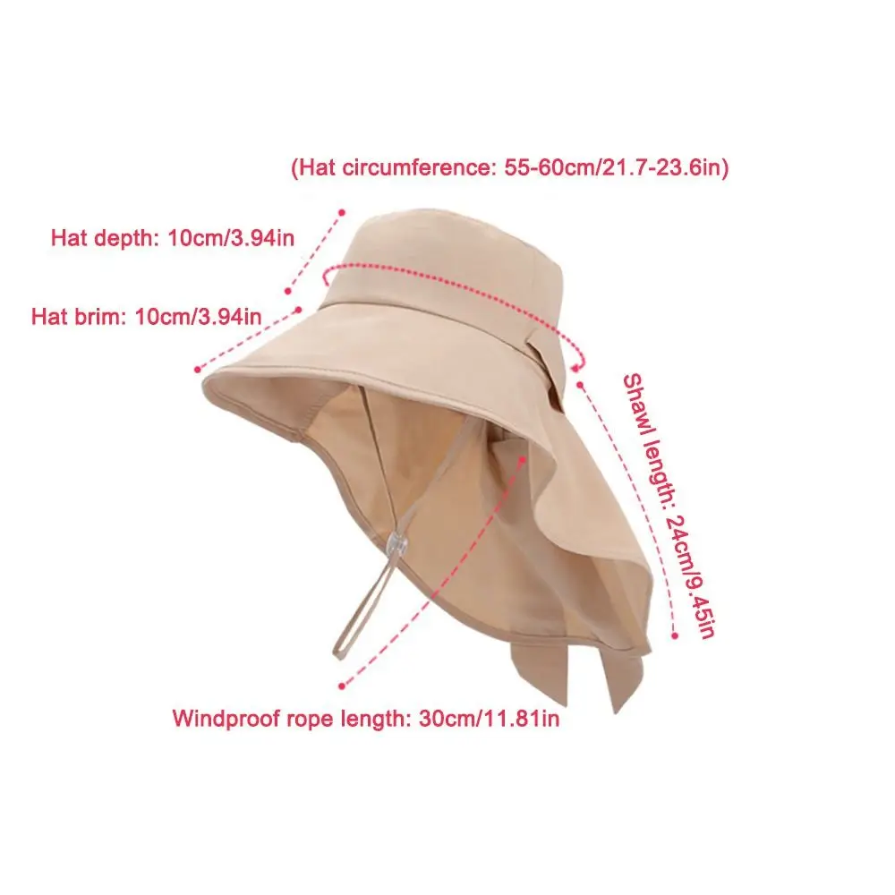 New Sun Protection Sun Hat Anti-UV Sunshade Neck Protection Bucket Hat Foldable Wide Brim Fishing Cap Camping Hiking
