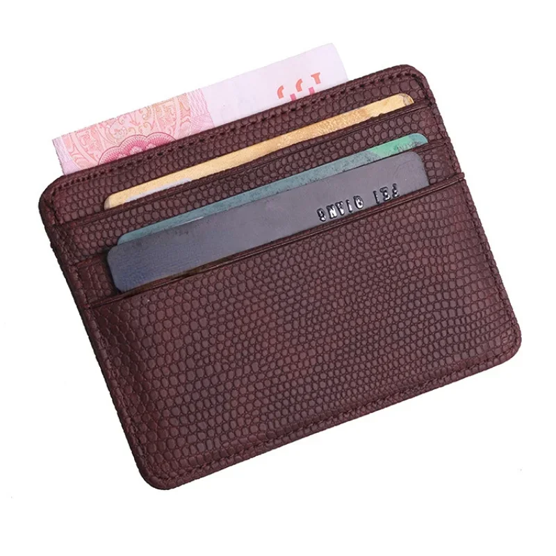 

1Pcs Pu Leather ID Card Holder Solid Color Bank Credit Card Box Multi Slot Slim Card Business Cover Case Wallet Women Men