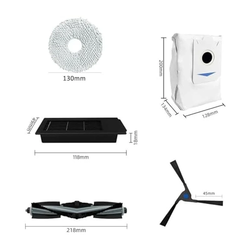 1Set Replacement Accessories For Ecovacs Deebot X2 Omni/X2/X2 Pro/DEX86 Cleaner Filters, Side Brushes, Mop Pads Roller Brush