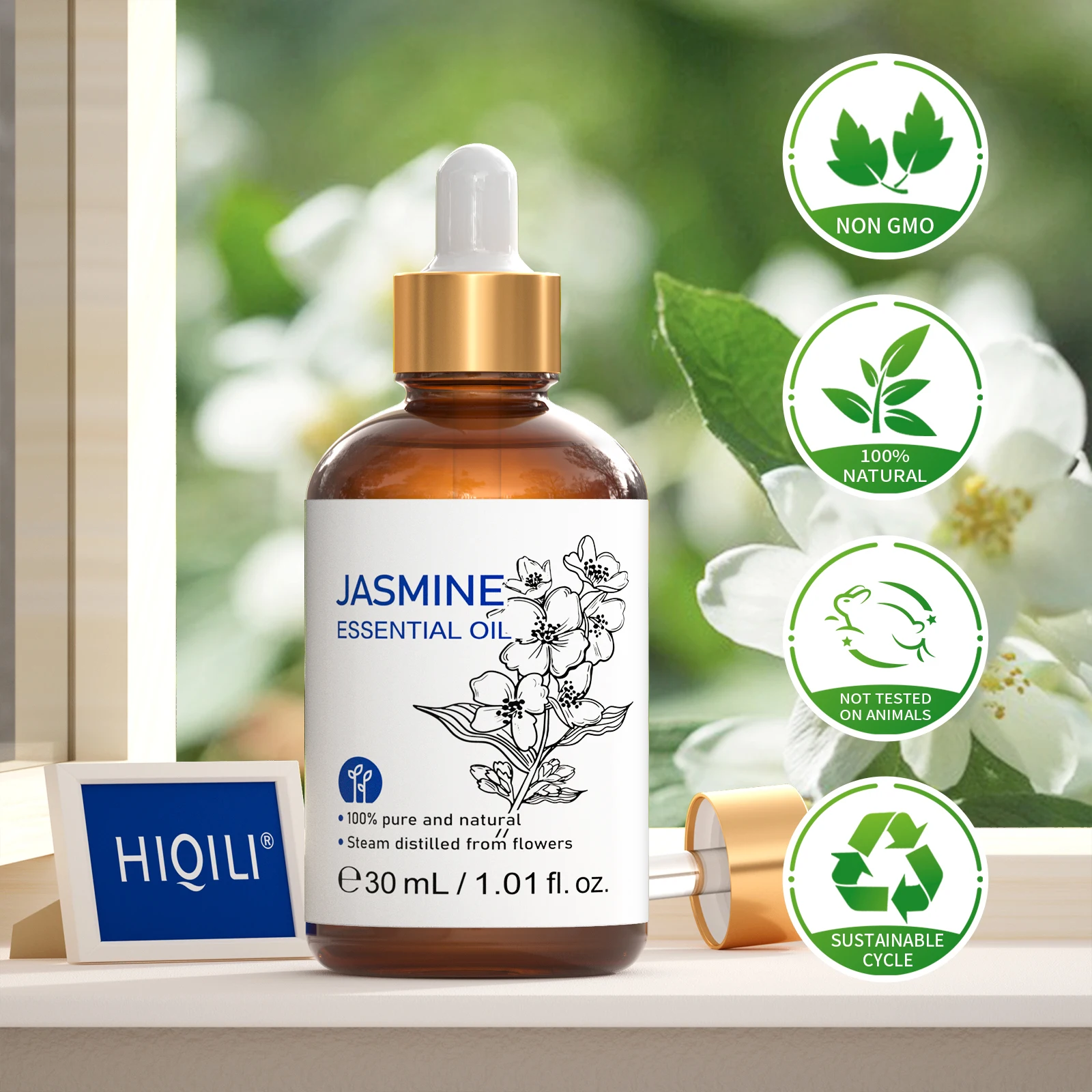HIQILI 10/30/100/500ml Jasmine - Sandalwood Perfume Oil 评论和价格