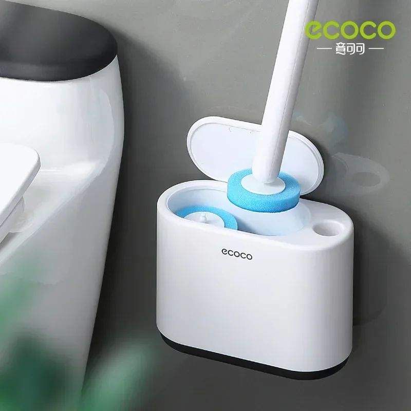 ECOCO disposable toilet brush bathroom accessories wall-mounted household bathroom no dead corner cleaning pit toilet brush set