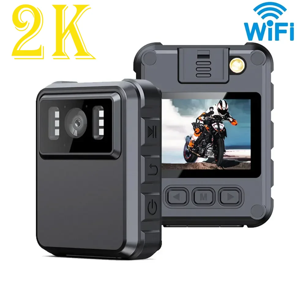 Wifi Hotspot Body Camera 2K Law Enforcement Recorder DVR IR Night Vision Wearable Cam Bike Motorcycle Waterproof Mini Camcorders 