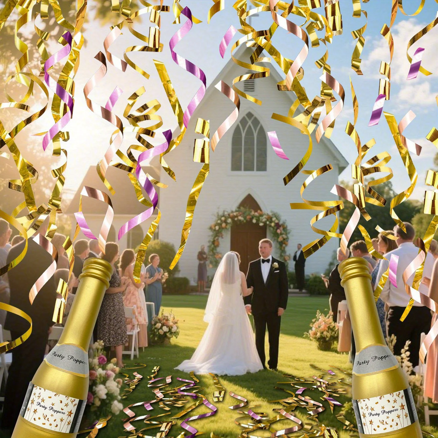 أنابيب هدايا ورقية ملونة باللون الوردي والذهبي والشمبانيا لوازم الحفلات لحفلات الزفاف وأعياد الميلاد وحفلات التخرج والاحتفالات بعيد الميلاد #6