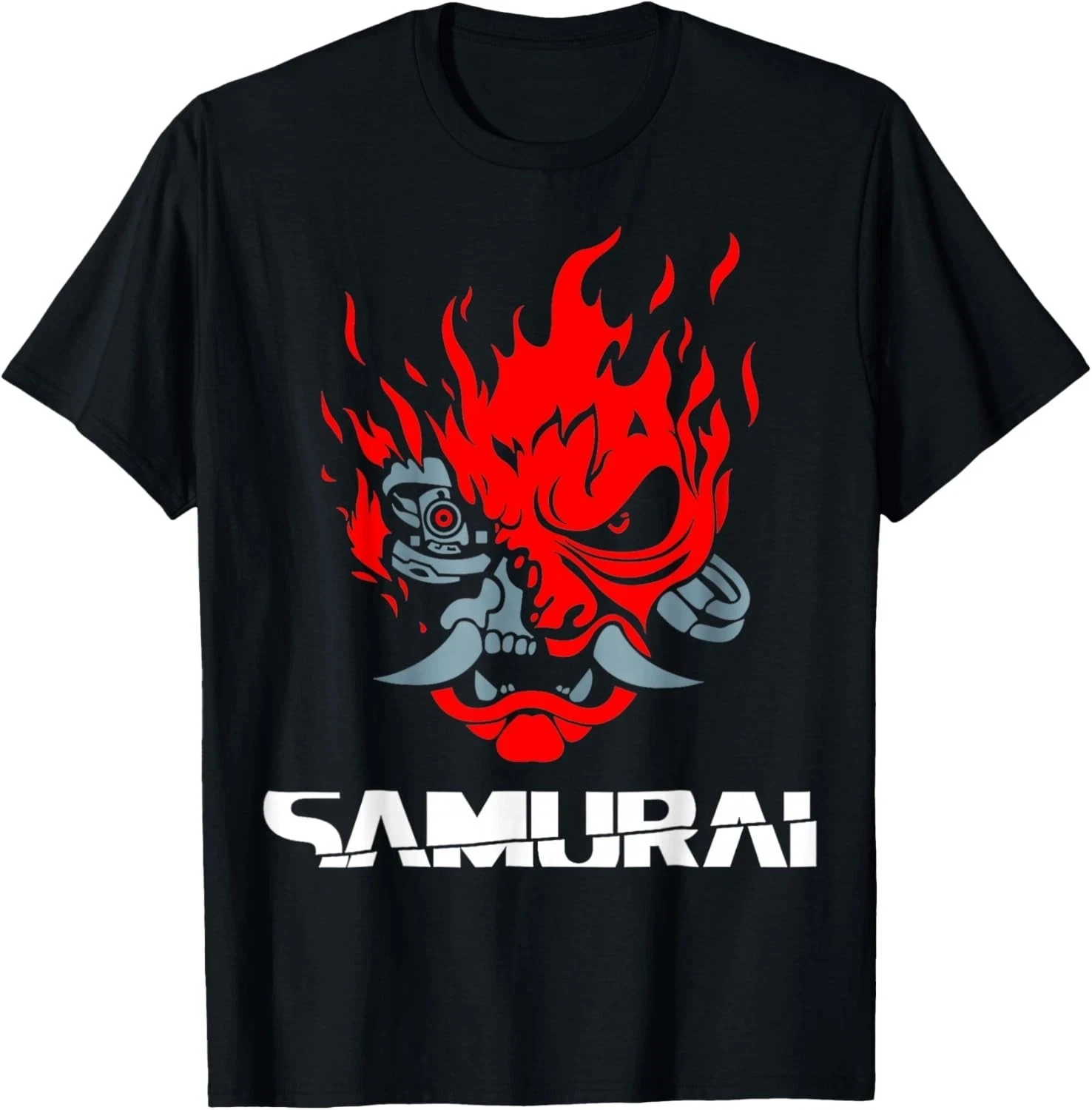 Samurai Japanese Demon Mask Edge Cyber Runners Punk unisex T-Shirt