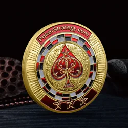 Red Heart Poker Chip Commemorative Medal Las Vegas Lucky Gold Silver Coin Metal Card Holder Collection Gift