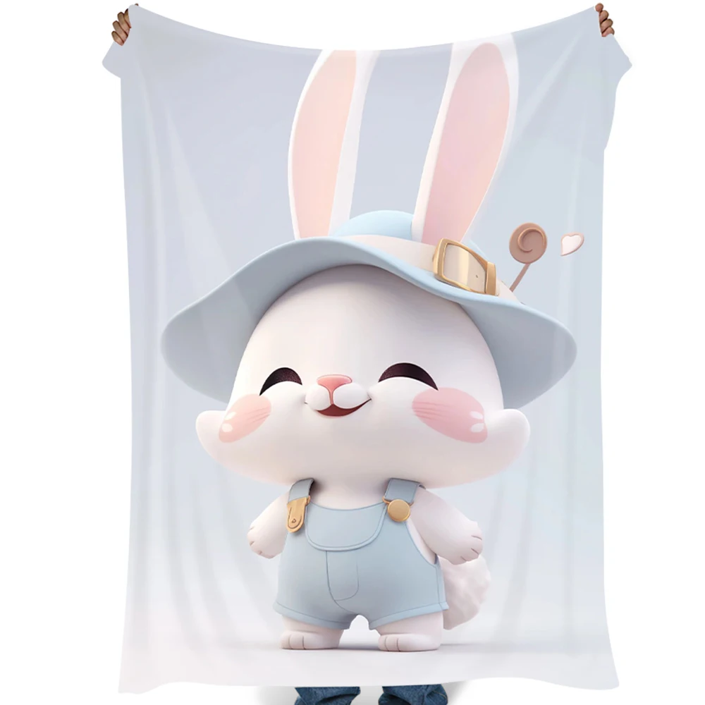 Cartoon zodiac rabbit flannel blanket bed sheet children adult soft blanket air conditioning blanket spring fluffy blanket