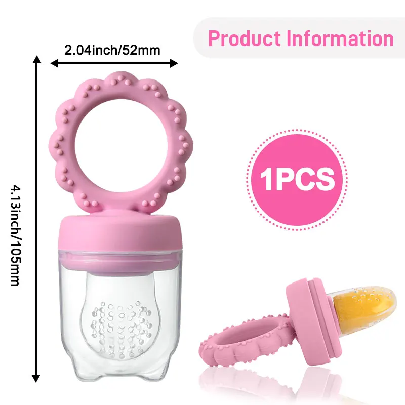 Baby Food/Frozen Fruit Feeder Teether, Teething Toy for Babies 4 Months and Up, Includes 3 Silicone Pouches in Different Sizes t