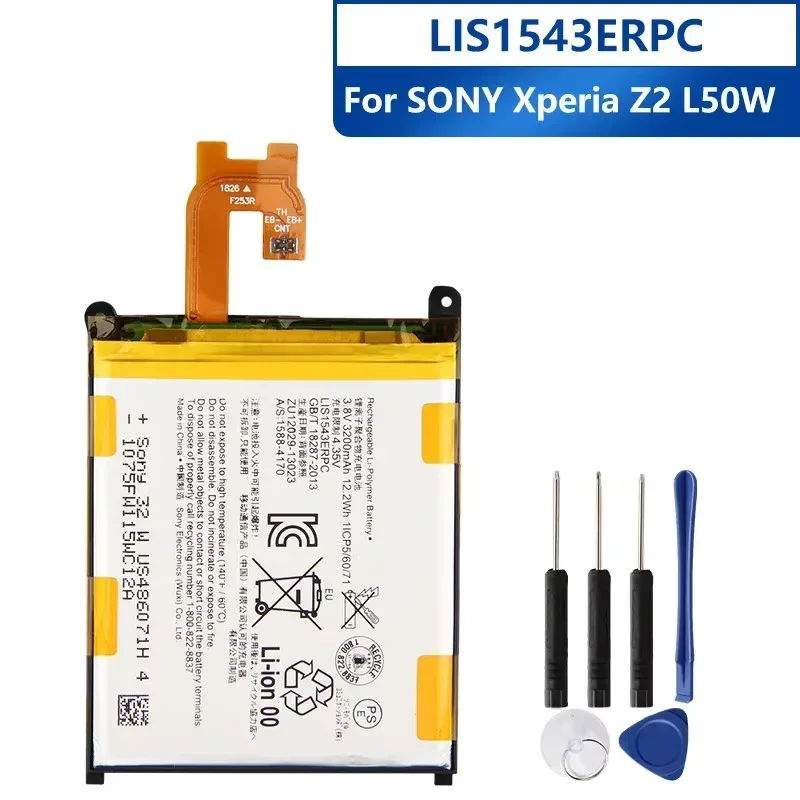 2024 Years NEW Replacement Phone Battery For SONY Xperia Z2 L50w Sirius SO-03 D6503 D6502 LIS1543ERPC Battery 3200mAh