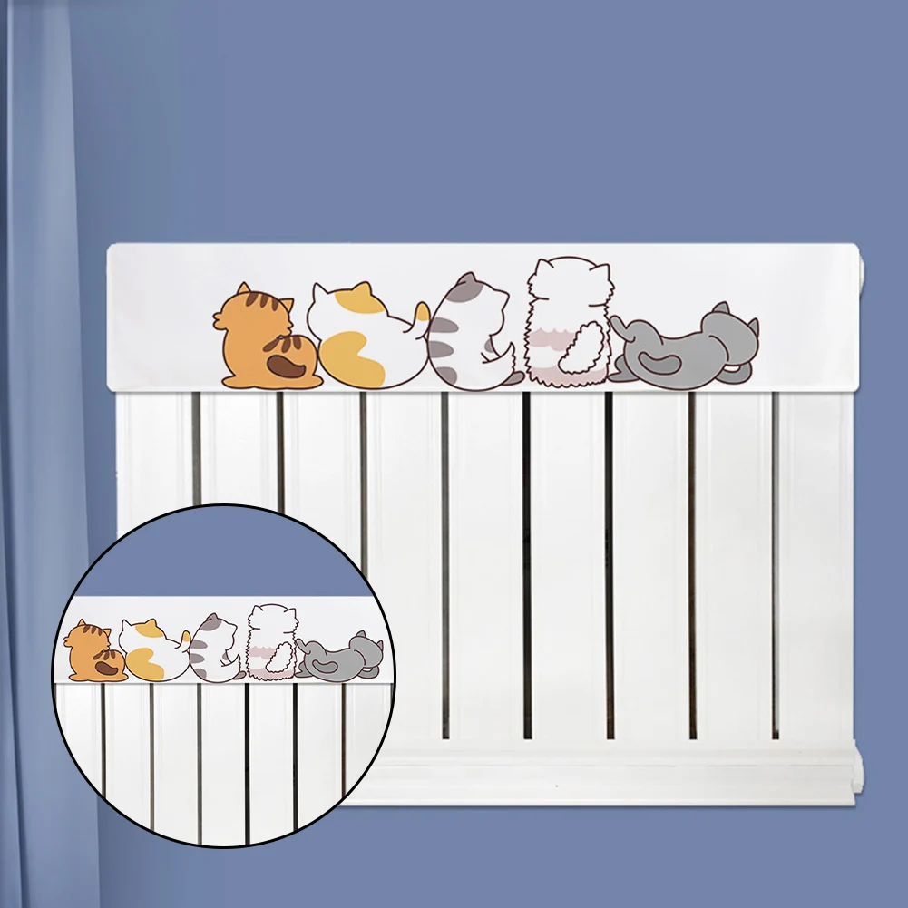 Cute Cat Radiator Dust Cover Cloth Anti-smoked Black Shield Cover Vertical Decoration Heating Cooling Vents HVAC Systems Parts