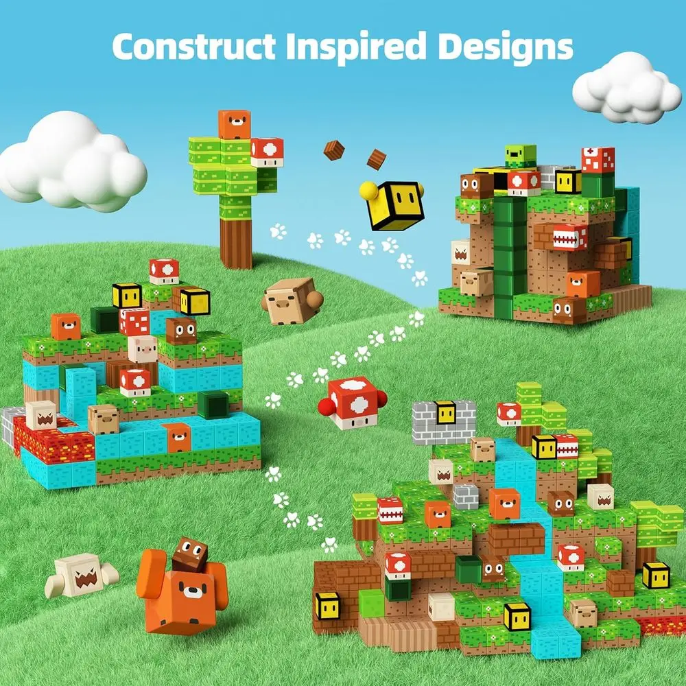 200ピース磁気ビルディングブロックセット - 3歳以上のお子様向けSTEM学習玩具、男の子と女の子への理想的なギフト