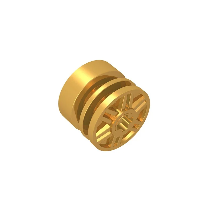 Roue GDS-1158 Gobricks 18mm D. x 14mm avec trou d'appellation, faux boulons et rayons peu profonds compatibles avec lego 55982