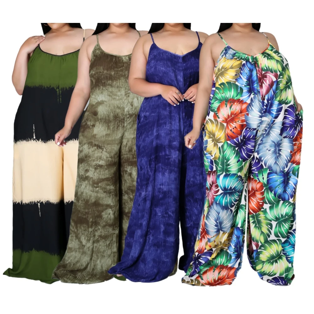 

Striped Beltless Wide Tube Women's Plus Size Halter Jumpsuit Sehe Fashion