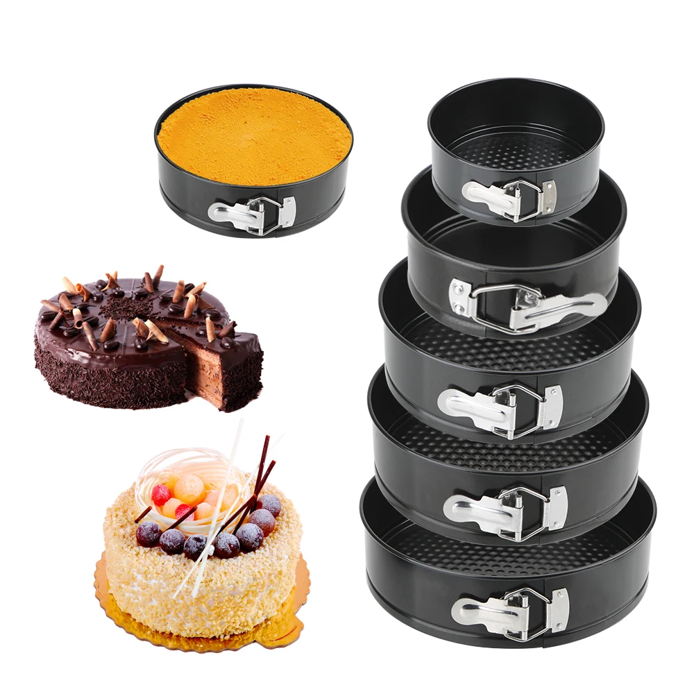 Round Cake Pan Bakeware Kitchen Accessories Removable Bottom Carbon Steel Cakes Molds Non-Stick Metal Bake Mould