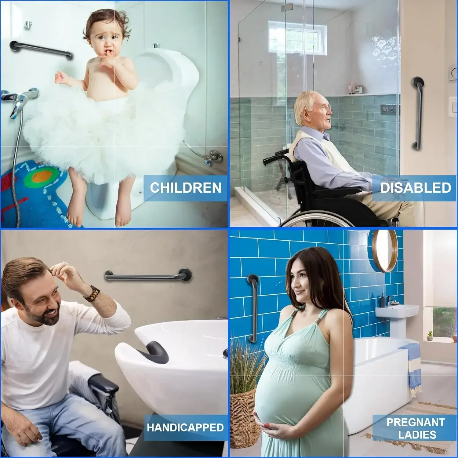 

[XMSJ]42-дюймовая ручка для душа Shur Grip | Поручни из нержавеющей стали 304 для ванн и душевых кабин | Бронзовый цвет с эффектом масляной отделки, стандарт ADA