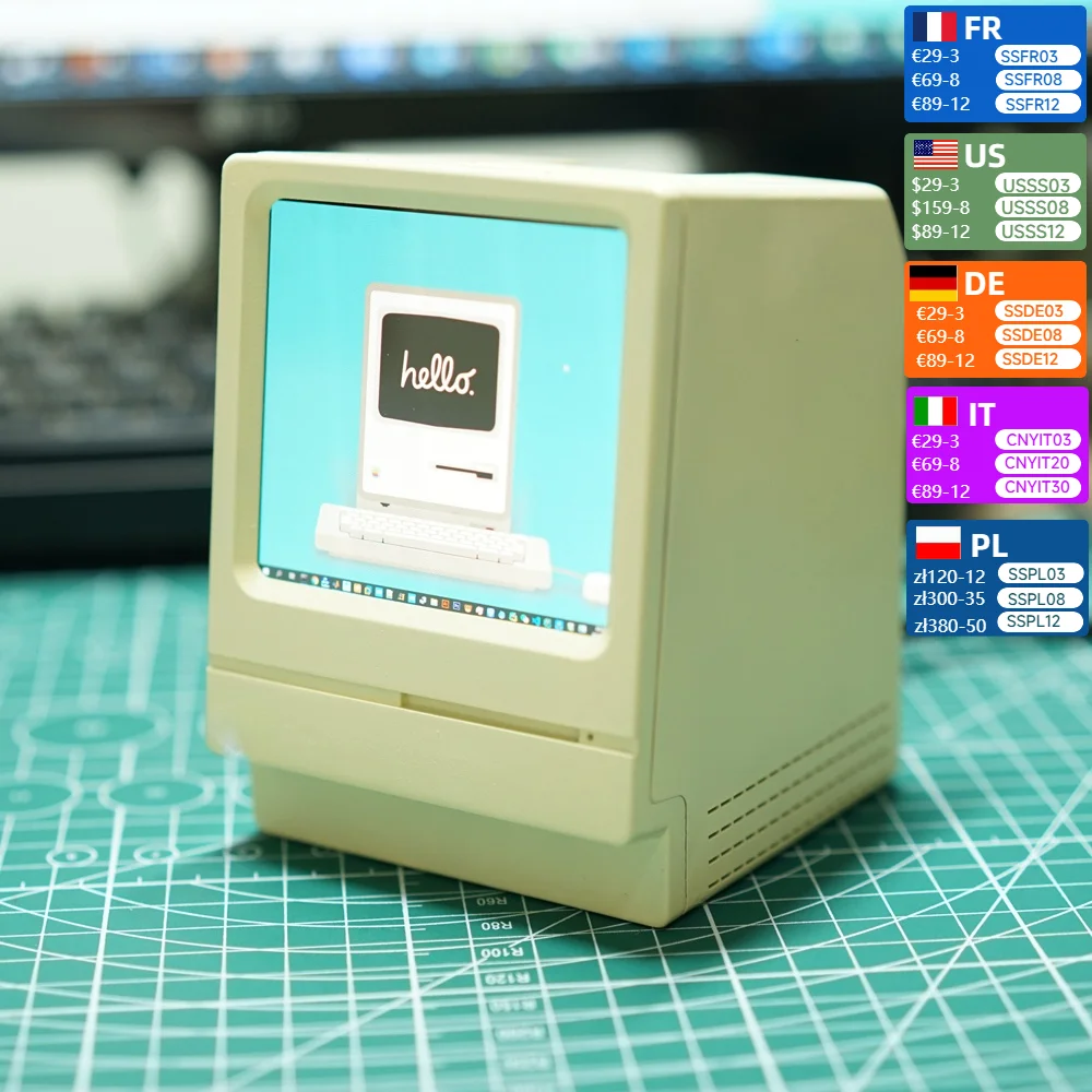 3.8 inch 1200*1080 retro small TV Macintosh Macintosh replica computer computer sub screen