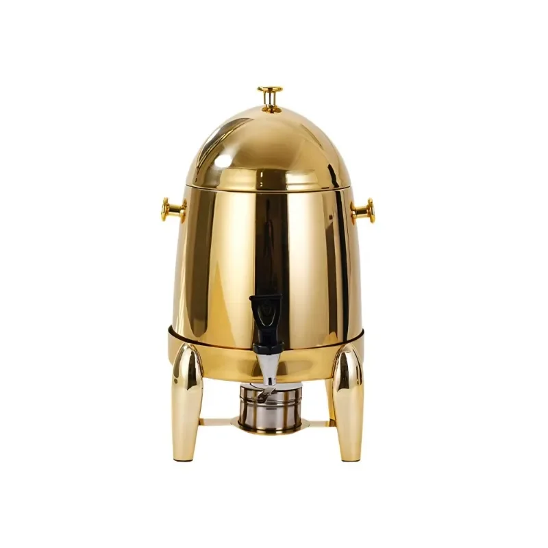 Hotel restaurant stainless steel 12L milk bucket dispenser gold luxury self-service juice bucket