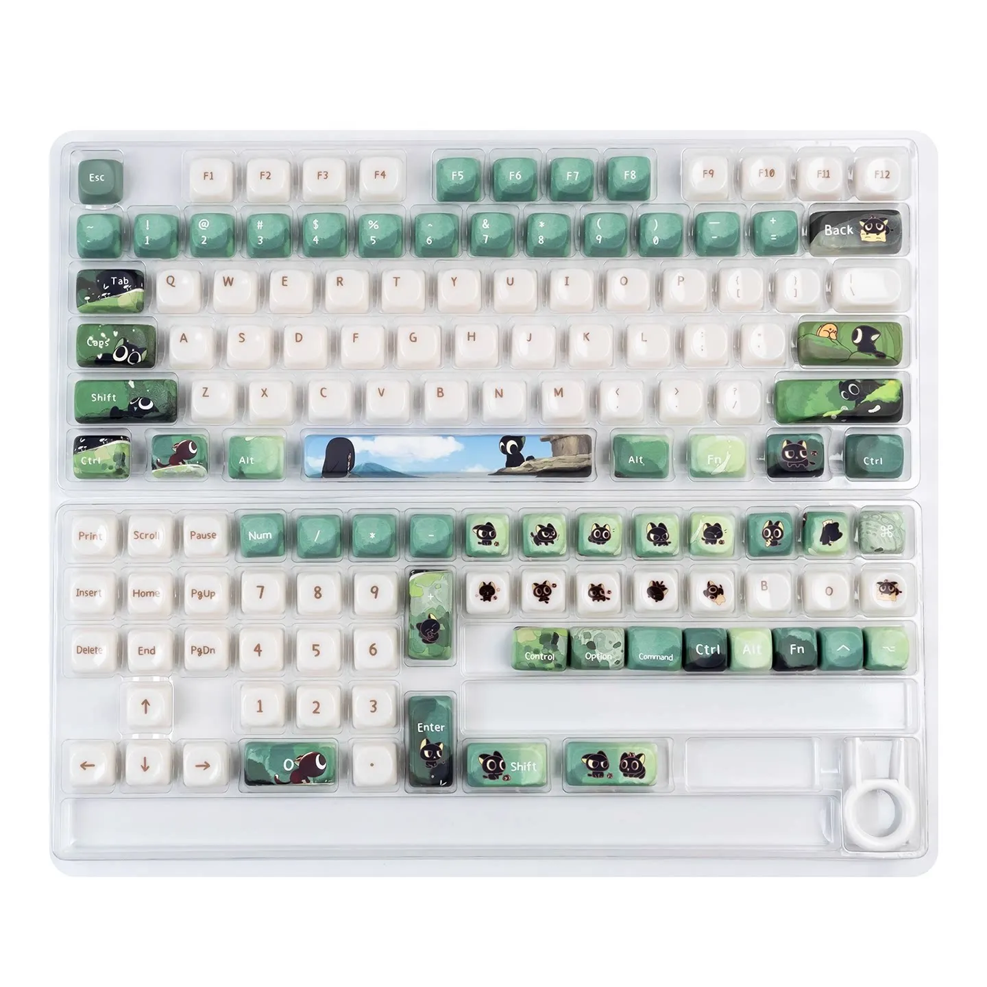 Jade Fat Ceramic Touch Thickened Keycaps PBT PC 130 Keys MOA High Quality Key Cap Luo Xiaohei Chronicles for Mechanical Keyboard