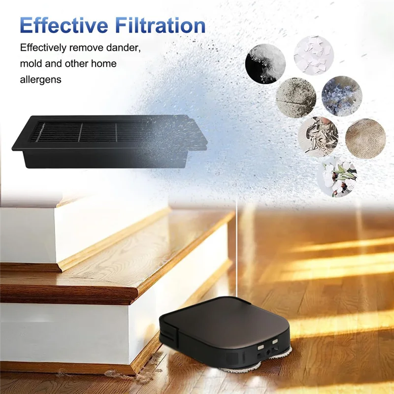 مجموعة ملحقات الأعلى مبيعًا متوافقة مع مكنسة الروبوت ECOVACS DEEBOT X2 Omni E/X2 Combo، الفرشاة الرئيسية، الفرشاة الجانبية، مرشحات Hepa #4