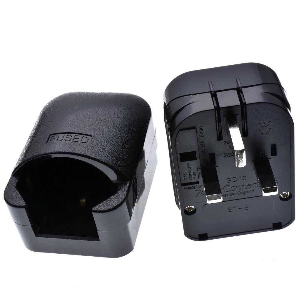 Universal 13A 250V HK Singapore Malaysia United Kingdom power cord online cable converter connector EU to UK adapter fused plug