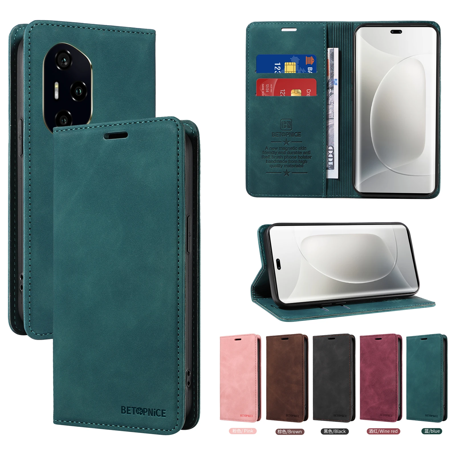 Honor 300 pro honor300 ultra luxo caso de couro retro pele carteira livro ímã flip capa para honra 300 ultra 300u sacos telefone