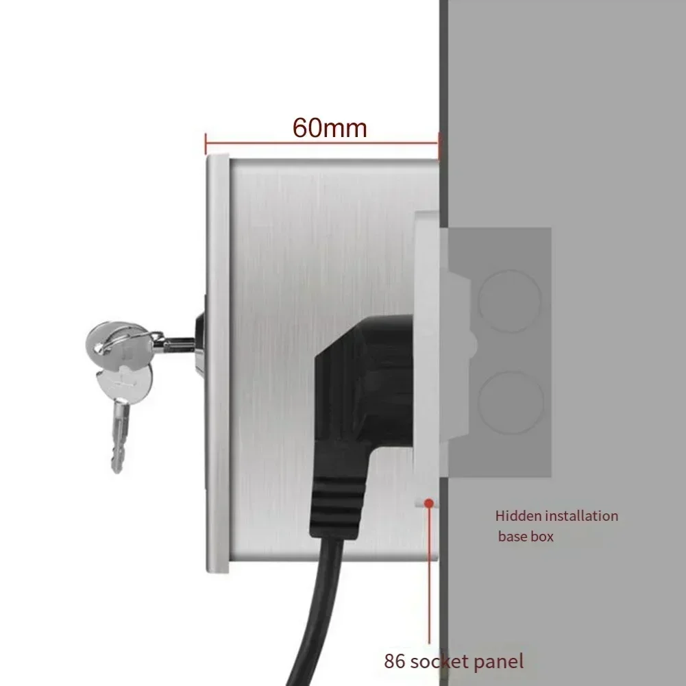 

1PC Outdoor Waterproof Stainless Steel Electric Box Lock Housing For Secure Socket Power Supply In Garden And Patio Areas