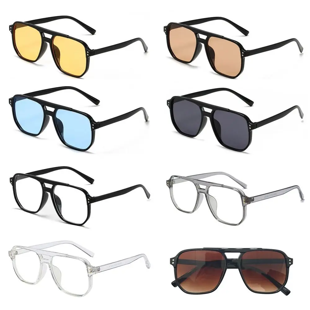 Punk Square Frame Sunglasses Anti-UV Travel Accessories Retro Sunglasses Beach Eye Protection Black Shades Glasses for women men