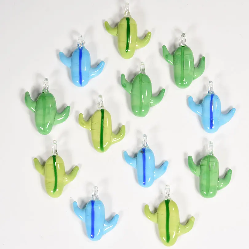 

1/3pcs Mixed Cute Glass Cactus Pendant Charms For Jewelry Making Supplies Plant Accessories Materials To Make Bracelets Earrings