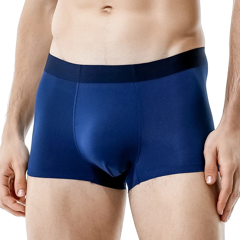 5PCS Summer breathable upgraded graphene antibacterial flat pants, ice thread seamless thin four-corner pants, one-piece style